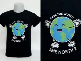 เสื้อยืดสีดำ รักโลก เสื้อทีม สกรีนเสื้อเชียงราย