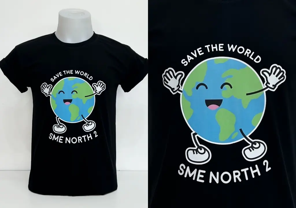 เสื้อยืดสีดำ รักโลก เสื้อทีม สกรีนเสื้อเชียงราย