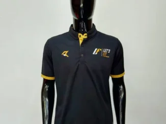 เสื้อโปโลสีดำ สีทอง สกรีนโลโก้ สกรีนเสื้อเชียงราย